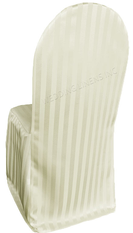 Striped Jacquard Polyester (240 GSM) Banquet Chair Cover - Ivory (1pc)