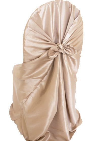 Taffeta Universal Self Tie Chair Cover - Champagne (1pc)